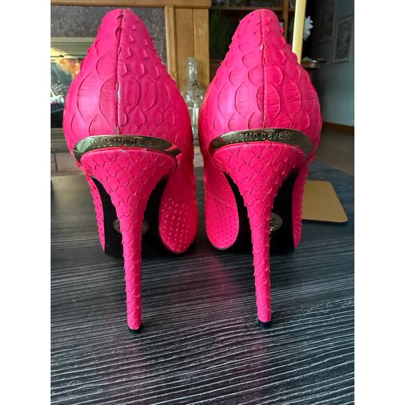 Roberto CAVALLI Bright Pink Scaled Stiletto Pump Heels Sz. 38 - Picture 5 of 7